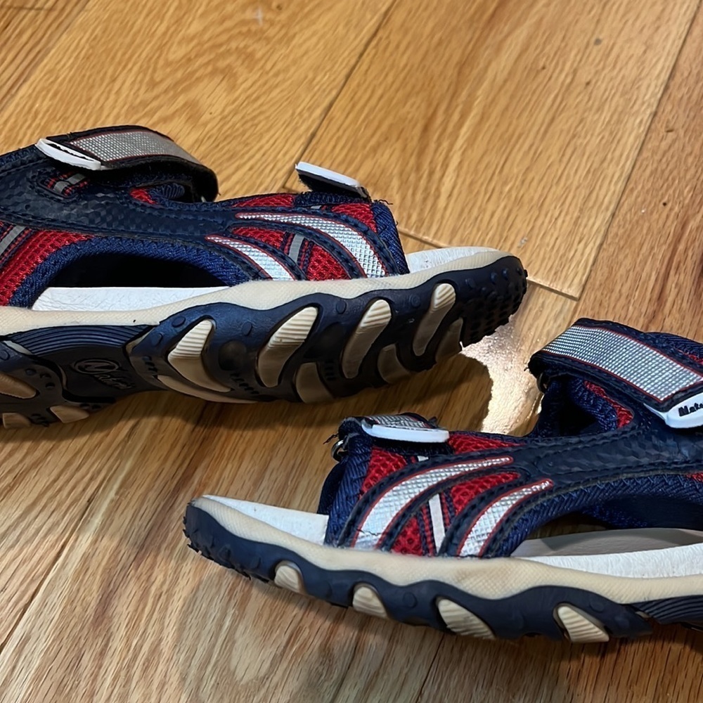 Naturino boys red & navy fabric sandals Sz 3 - Picture 12 of 14